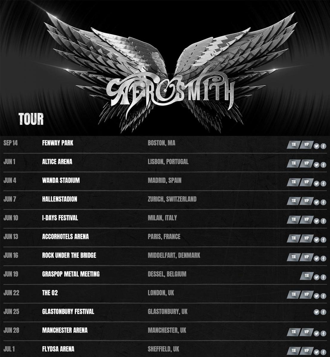 aerosmith tour dates 2022